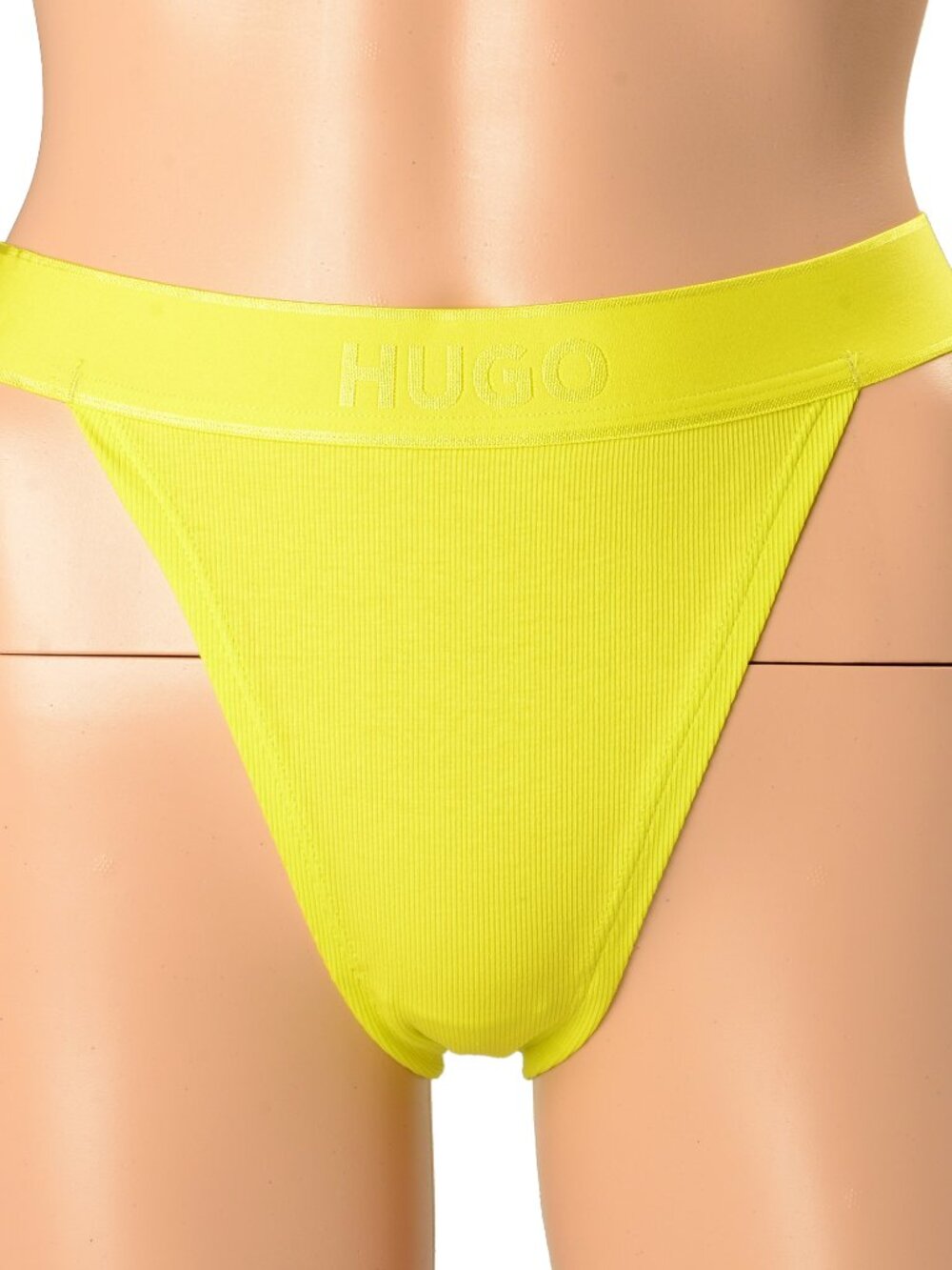 Hugo Boss Women's "Brief HW Rib" Yellow Stretch Brief Panties US S IT 40